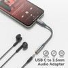 USB C to Aux Audio Dongle Cable Cord Type C to 35mm Female Headphone Jack Adapter for iPhone 16 Pro Max16 Pro 15 Pro Max