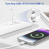 Elebase for iPhone 17 Air Pro Max AdapterUSB to USB C Adaptor 4 PackType C Female to USB A Male Charger Connector for Ap
