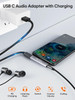 CableCreation USB C to 35mm Headphone and Charger Adapter 2 in 1 TypeC to 35mm Audio HiRes with PD Fast Charge USB C to