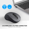 WisFox 24G Wireless Mouse for Laptop Ergonomic Computer Mouse with USB Receiver and 3 Adjustable Levels 6 Button Wireles