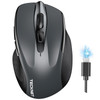 TECKNET Wireless Mouse BT5030 24G Rechargeable 4800 DPI Silent USB A Bluetooth Mouse 6 Buttons Wide Compatibility Grey