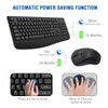 Wireless Keyboard and Mouse Combo EDJO 24G FullSized Ergonomic Computer Keyboard with Wrist Rest and 3 Level DPI Adjusta