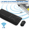 Wireless Keyboard and Mouse Combo EDJO 24G FullSized Ergonomic Computer Keyboard with Wrist Rest and 3 Level DPI Adjusta