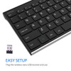 Arteck 24G Wireless Keyboard Stainless Steel Ultra Slim Full Size Keyboard with Numeric Keypad for ComputerDesktopPCLapt