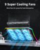 KeiBn Upgraded Gaming Laptop Cooler Pad with 9 Quiet RGB Fans Cooling Pad for 156173 Inch Laptops with 7 Height Stands 2
