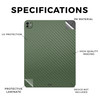 Carbon Fiber Skin Compatible with Apple iPad Pro 13 M4 2024 Solid Olive Premium 3M Vinyl Protective Wrap Decal Cover Eas