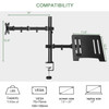 UPGRAVITY Monitor and Laptop Mount Monitor Arm with Vented Tray for 13 to 27 LCD Computer Screens and Notebook up to 17