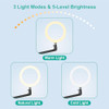 WALI Laptop Desk Mount Laptop Stand for Desk with 10 LED Ring Light 3 Color10Brightness Height Adjustable Monitor Stand