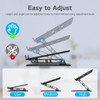 Gogoonike Adjustable Laptop Stand for Desk Metal Foldable Laptop Riser Holder Portable Desktop Book Stands Ventilated Co