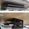PIAOLGYI Under Desk Double Decker Laptop Holder Mount with Screw Under Desk Laptop Mount Bracket Add On Under Table Keyb