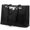 LOVEVOOK Laptop Tote Bag for Women 156 Inch Waterproof Leather Computer Bags Business Office Work Briefcase Black
