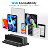 OMOTON Vertical Laptop Stand Updated Double Version Desktop Aluminum Mac Book Stand with Adjustable Dock Size Fits All M