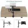 UPGRAVITY Laptop Desk Mount Single Laptop Stand Arm with Vented Tray for 17 inch Notebook or 1432 Monitor Holds up to 17