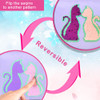 3PCS Cat Backpack Water Resistant Girls Aesthetic Bookbag with Lunch Box 18 Inch Cute Anti Theft School Bag Set for Coll
