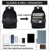 SUPACOOL Lightweight School Backpack with Pencil Pouch Backpack for School Boys and GirlsBlack backpack set