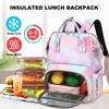 Marble Insulated Lunch Laptop Backpack Backpack for Women Girls School Backpack College Bookbags Picnic Cooler Backpack