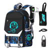 RM Family School Backpack for Boys Print Backpack Teenagers Anime Large School Bag Outdoor Reflective DaypackLuminous Pa