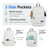 Muzee School Backpack Lightweight Travel Daypack Student Rucksack Laptop Backpack For 156 Inch Laptop off white