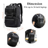CHAO RAN Vintage Leather Laptop Backpack for Men Large Waterproof Travel Black Rucksack Work Knapsack Fit up to 16 inch