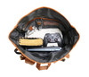 jaald 23 Brown Leather Backpack Vintage Rucksack Laptop Bag Large Travel Roll Top College Bookbag Comfortable Lightweigh