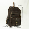 Satchel And Fable Vintage Full Grain 21 Inch Leather Laptop Large Backpack Casual Bookbag Daypack Camping Travel Rucksac