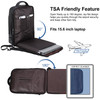 TIDING Mens Leather Business Backpack Fits 156 Inch Laptop Expandable Office Work Casual Daypack with USB Charging Port