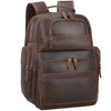 TIDING Full Grain Leather Backpack for Men 156 Inch Laptop Bag Large Capacity Business Travel Hiking Shoulder Daypacks