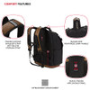 SwissGear Tool Bag Backpack Fits Up to 17Inch Laptop Work Pack PRO BlackBrown Canvas