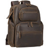TIDING Mens Vintage Leather 156 Laptop Backpack Multi Pockets Travel Rucksack Business Overnight Daypack