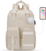 MATEIN Backpack for Teen Girls 156 Inch Cute Corduroy Laptop Backpack Aesthetic College School Bookbag with USB Charging
