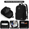 Black Backpack for School Teens Boys and Girls Lightweight Casual Soft Corduroy Back Pack for Men and Women Large Cute K