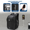 Swissdigital Design Mens Laptop Backpack for College and Business Travel with Integrated USB Charging Port and RFID Prot