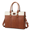 MOSISO Laptop Bag for Women 156 inch PU Leather Laptop Tote Work Bags 15616 inch Large Capacity Double Vertical Stripes