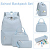 Bluboon Teens Backpack Set Girls School Backpack Lunch Box Pencil Bags Student Bookbags 3 in 1