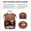 Leather Laptop Backpack for Women with USB Port 17in Travel Purse for Nurse Teacher College Business Carry On Backpack b