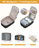 LOVEVOOK Large Travel Backpack for Women Carry On Bag Flight Approved 40L TSA Personal Item Travel Bag with 3 Packing Cu