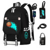 School Backpack for Boys Print Backpack Teenagers Anime Large School Bag Outdoor Reflective DaypackLuminous Pattern Trav