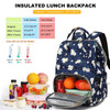Dezcrab Daisy Lunch Backpack for Women Girls Insulated Cooler Backpack Laptop Backpack School Backpack Bookbag Nurse Wor
