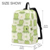 MNSRUU Student Backpack for School Cute Frog and Dragonfly Laptop Backpack Aesthetic School Bookbags Casual Daypack Back