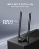 BrosTrend USB WiFi 6 Adapter AX1800 Long Range WiFi USB Adapter for PC Laptop Desktop 5GHz1201Mbps 24GHz574Mbps Wireless