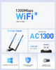 USB WiFi Adapter for Desktop PC 1300Mbps WiFi 5G 24G USB 30 Wireless Adapter with WiFi Antenna for Win11107 WiFi Dongle