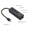 Cable Matters 4in1 USB C Hub Ethernet Support Gigabit Network USB C Ethernet Hub Thunderbolt LAN Adapter with 101001000M