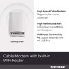 NETGEAR Orbi AllinOne Cable Modem MeshReady WiFi Router CBR40 AC2200 Speeds Up to 22 Gbps 2000 sq ft Coverage