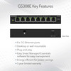 NETGEAR 8Port Gigabit Ethernet Easy Smart Managed Essentials Switch GS308E Desktop or Wall Mount Home Network Hub Office