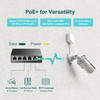 TPLink TLSG105MPE Easy Smart Managed 4 PoE Ports 120W w 1 Uplink Gigabit Port QoS Vlan IGMP LAG Fanless PoE Auto Recover