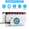 GLDRAM Cooling Fan for Nintendo Switch OLED Dock Cooler Replacement Dock Accessories with Blue Light for 2021 OLED Dock