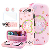 HYPERCASE Cute Bunny Switch OLED Case Kit Pink Accessories Bundle Kit with Switch OLED Travel Carrying Bag Hard PC OLED