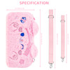 GLDRAM Pink Plush Carrying Case Compatible with Nintendo Switch OLED Cute Cartoon Cat Accessories Bundle with Portable T