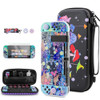 FUNDIARY Black Carrying Case for Nintendo Switch Cute Mushroom Accessories Bundle for Switch Console with Travel Case Po