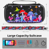 FUNDIARY Black Carrying Case for Nintendo Switch Cute Mushroom Accessories Bundle for Switch Console with Travel Case Po